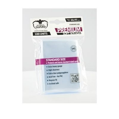 Ultimate guard 100 pochettes premium soft sleeves taille standard transparent  Ultimate Guard    082200